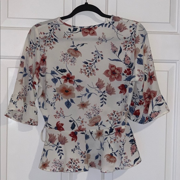 ** S O L D ** Floral Side-Tie Blouse - Picture 5 of 5